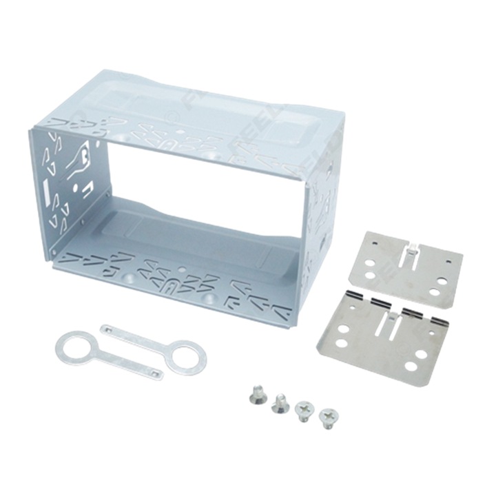 Шейна за 2 din мултимедия 1Tech, Модел car2din, Кожух, Авто панел, Планки, 4 винта, Сив