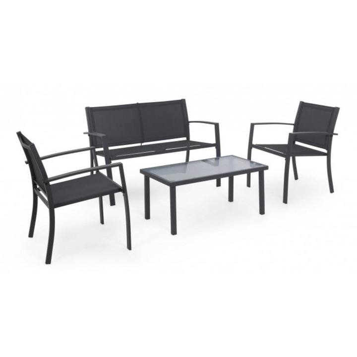 Set mobilier gradina gri antracit Peder 110x60.5x75 cm
