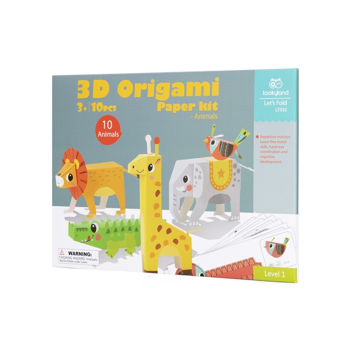 Jucarii educationale, Tookyland, origami 3D, modele animale, abilitati de gandire exercitata