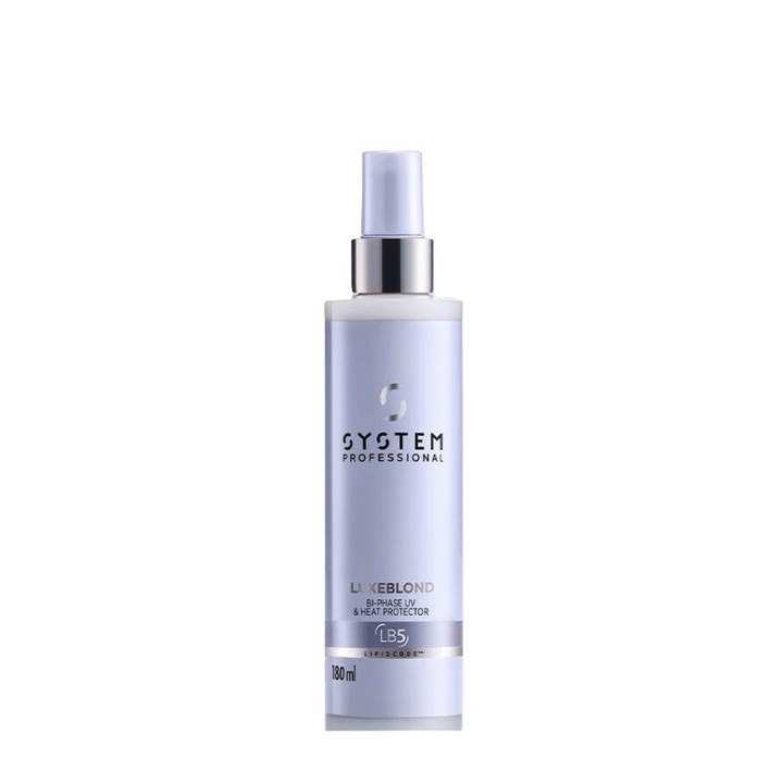 Spray cu termica si UV System Professional, Luxeblond, Lipid Code LB5, 180 ml