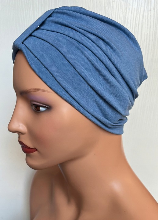 Turban dama, Eva Design, Fibre de bambus, Albastru, Universal