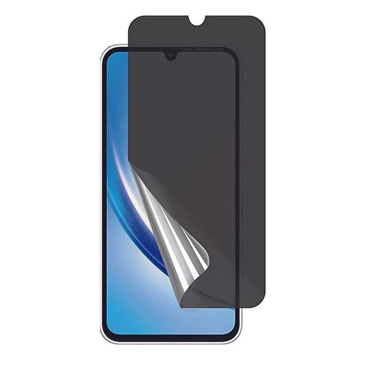 Betekintésgátló Hydrogel szilikon kijelzővédő fólia, TPU, kompatibilis a Samsung Galaxy A34 5G-vel, tökéletes illeszkedés, lefedi a teljes képernyőt, ISAG