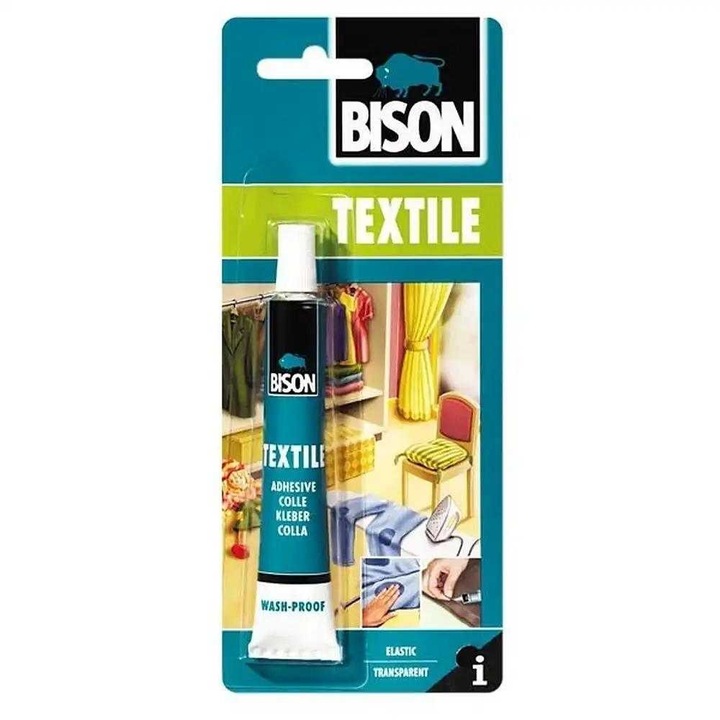 Adeziv BISON pentru materiale textile, transparent, 25 ml