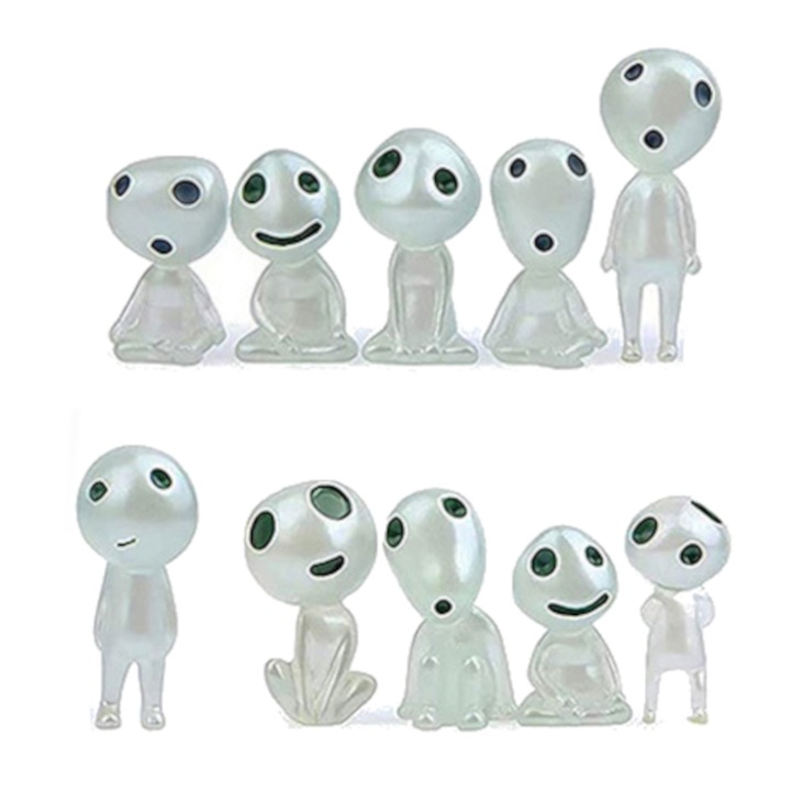 Комплект от 10 фосфоресциращи, декоративни фигурки на извънземен призрак