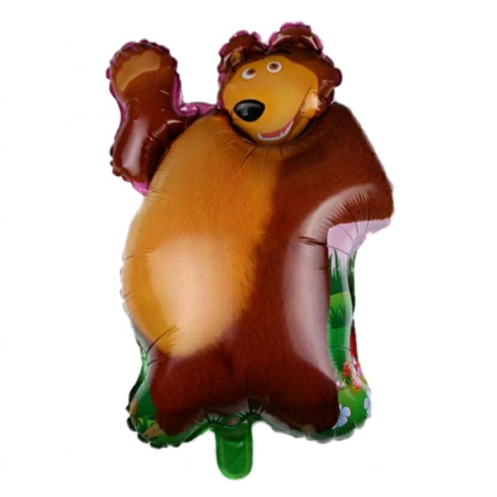 Balon folie figurina Urs - Masha and The Bear, 70 cm, It's Party Time