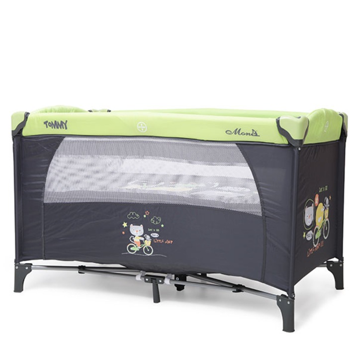 Moni P9010 Tommy Összecsukható ágy, kétszintes, zöld/szürke