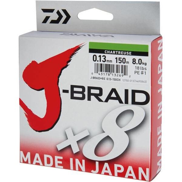 Fir Daiwa J-Braid X8 Chartreuse 0.13mm