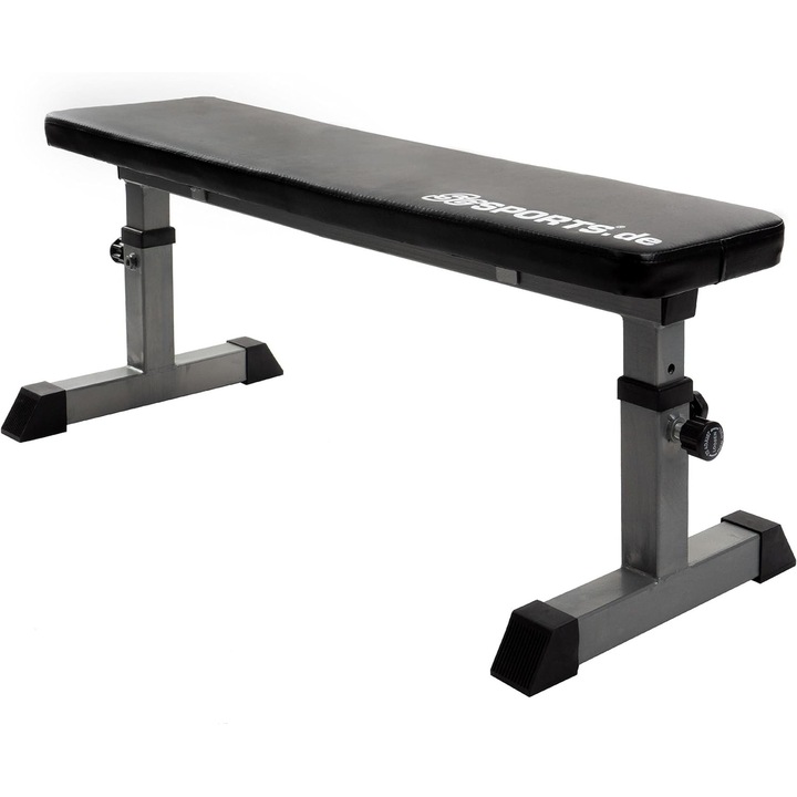 Banca de antrenament, greutate maxima 180 kg, 24 x 110 x 47 cm, negru, ScSports