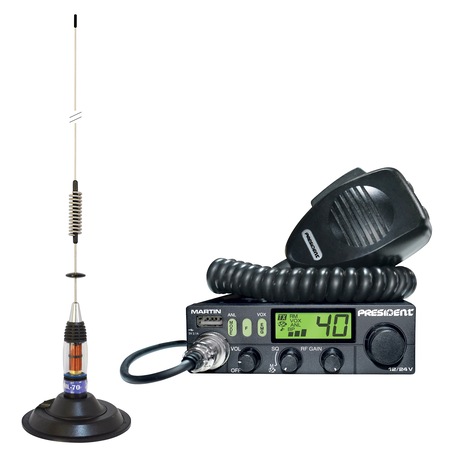 Kit Radio CB Président TAYLOR IV ASC + Antenne PNI ML70 – Neuf