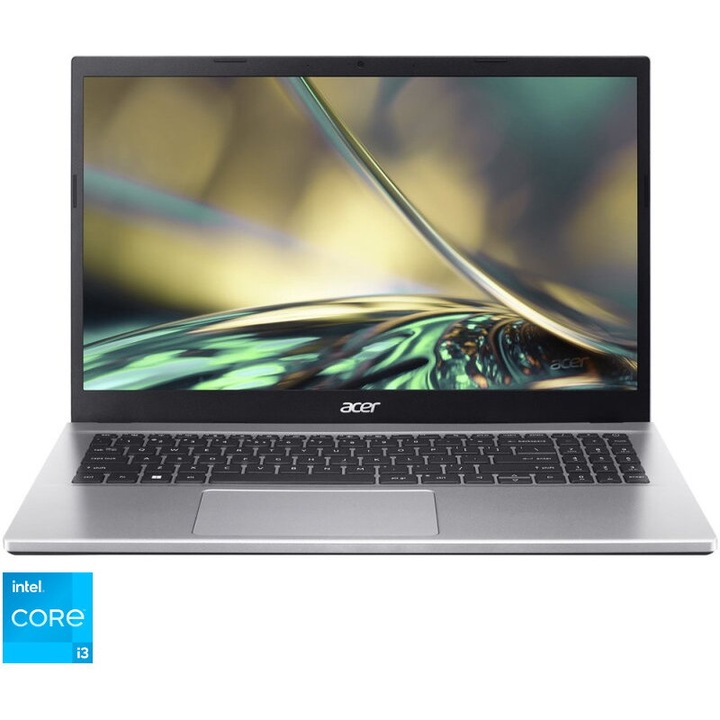 Laptop 15.6" Aspire 3 A315-59, FHD, Procesor Intel® Core™ i3-1215U (10M Cache, up to 4.40 GHz, with IPU), 16GB DDR4, 512GB SSD, GMA UHD, No OS, Pure Silver