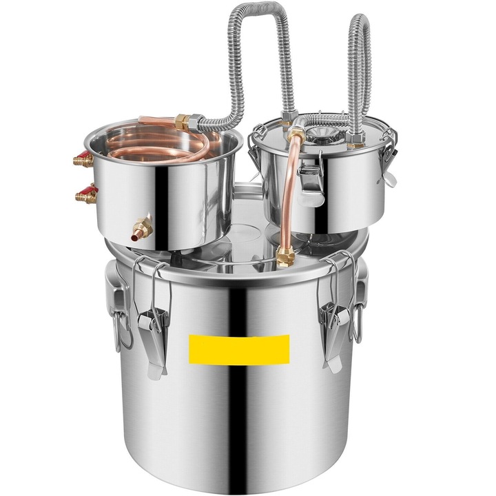 Дестилатор за бира, 220 V, ръчен, неръждаема стомана, 30 л, сребрист