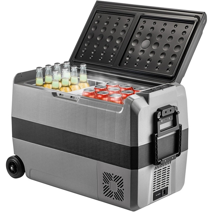 Хладилник за кола, 60L, 220V, 80W, 45dB, ABS, Преносим, Сив