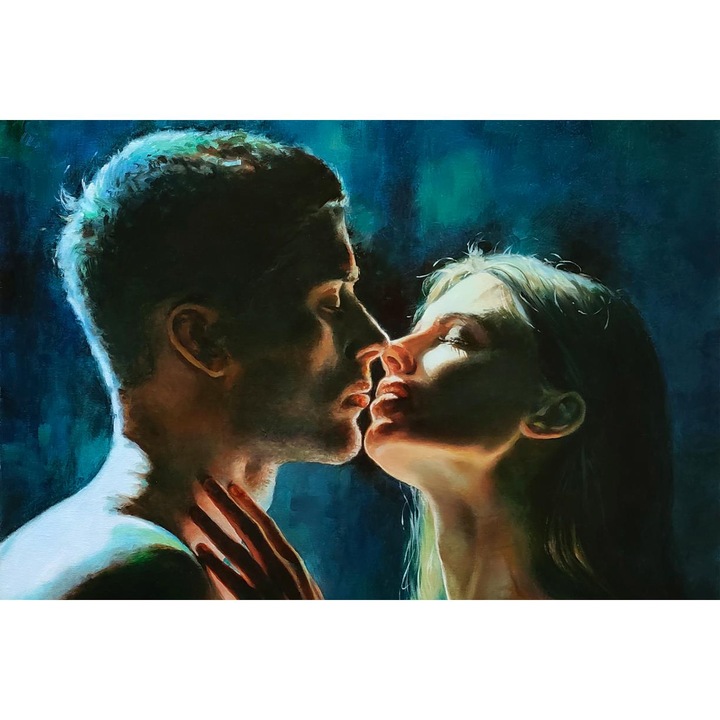 Pictura pe numere ITA ART, Sarutul, 40x60cm, Multicolor