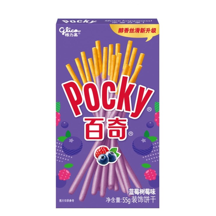 Sticksuri Pocky, aroma de fructe de padure, 55g