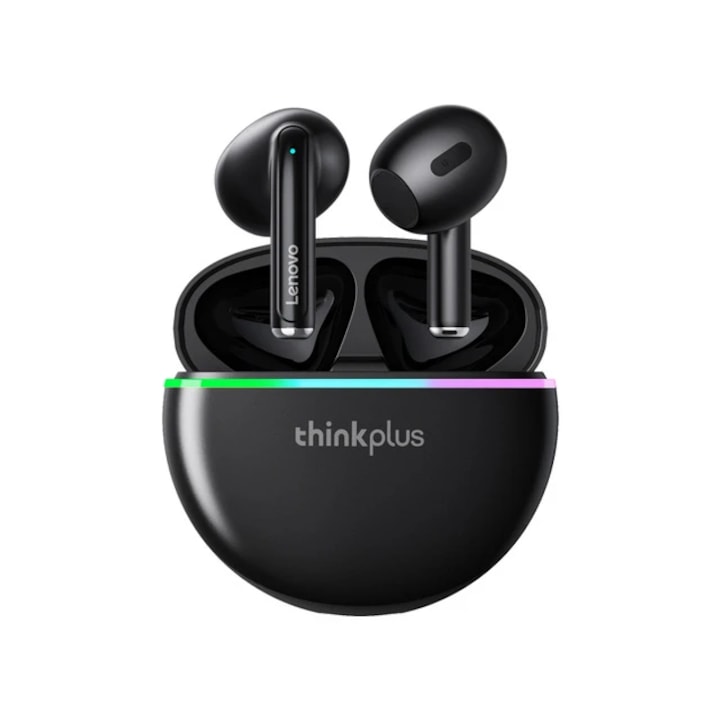 Безжични слушалки за поставяне в ушите, Lenovo thinkplus XT97, Bluetooth 5.0, спортни, намаляване на шума, черни