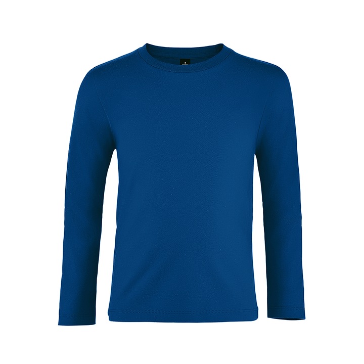 Bluza copii, Imperial, maneca lunga, bumbac 100%, densitate 190 g/m², Albastru royal
