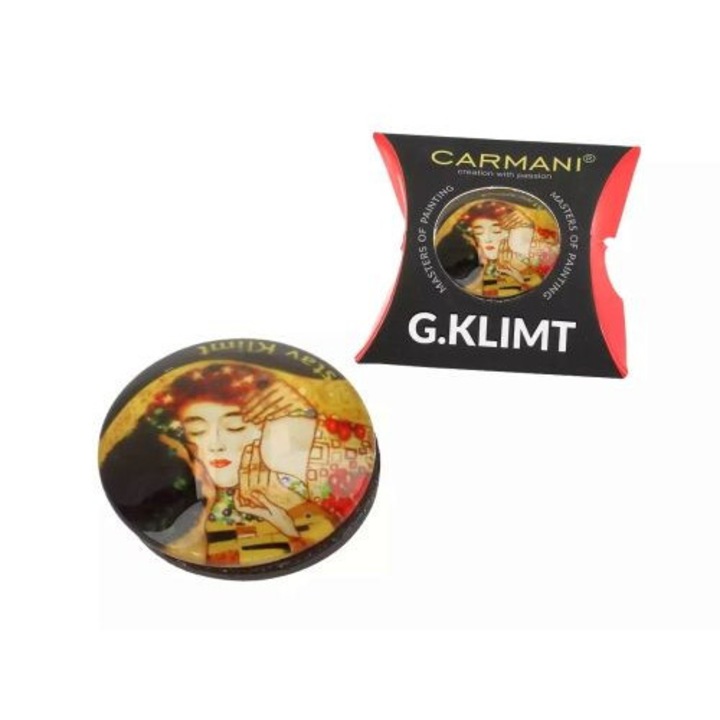 Hűtőmágnes 3cm, Klimt The Kiss, többszínű