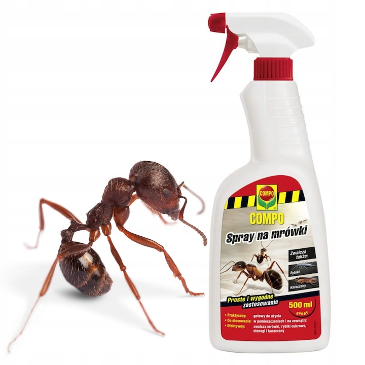 Spray Pentru Furnici Si Gandaci Pentru Casa Si Gradina, Compo, 500ml, Spray Ant-Frayer, Insecticid Pentru Utilizare Interioara Si Exterioara