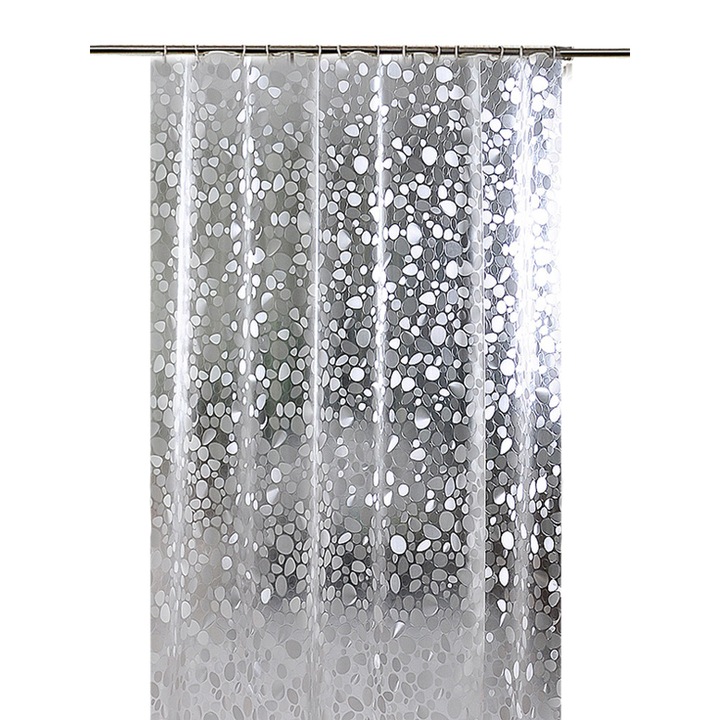 Завеса за душ, GOGOU®, 180x180 см, водоустойчива, EVA, щампа с прозрачни камъчета