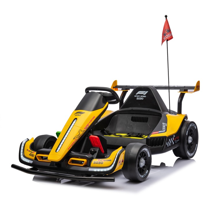 Kart electric pentru copii 3-11 ani, BJMG2030 2x 250W 24V cu telecomanda, culoare galben