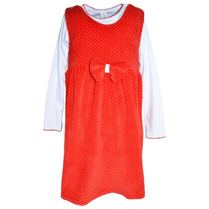 Комплект рокля и блуза с дълъг ръкав за момиче SNAKE 081123-16-68, Червен 103951