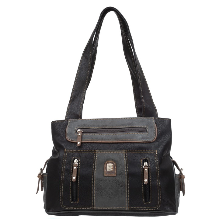 Női válltáska, Charm & Shape, ökológiai bőr, fekete