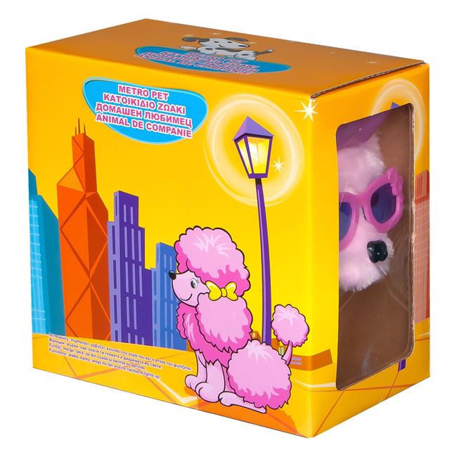 Catel Canis Roz cu Miscare si Sunet, 17cm - eMAG.ro