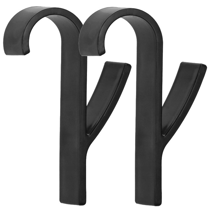 Set 2 carlige pentru calorifer, tip cuier pentru prosoape, din plastic, negru