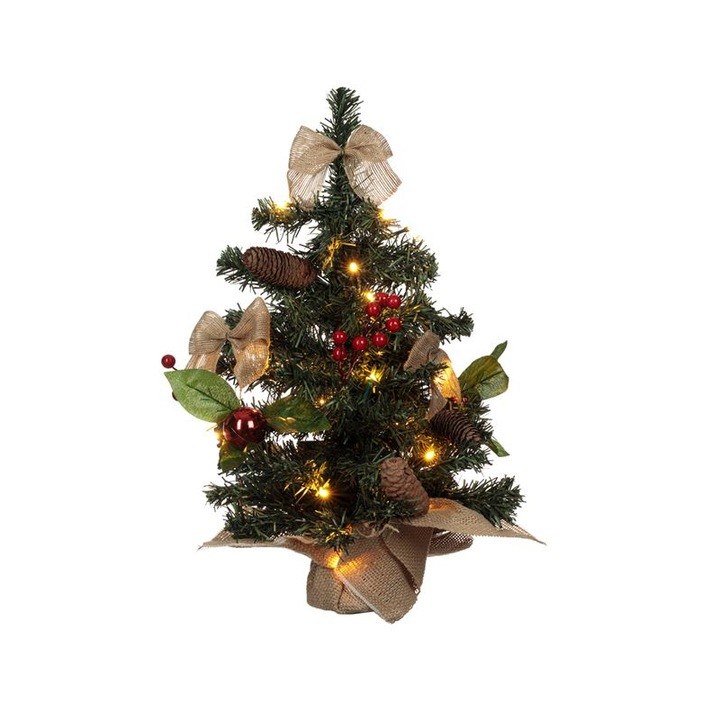 Brad artificial de Craciun impodobit cu LED-uri, 50 cm, ATU-086829