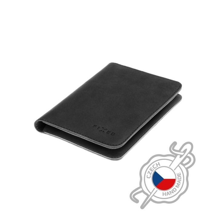 FIXED Passport valódi bőr pénztárca, fekete, 228090, Pénztárca