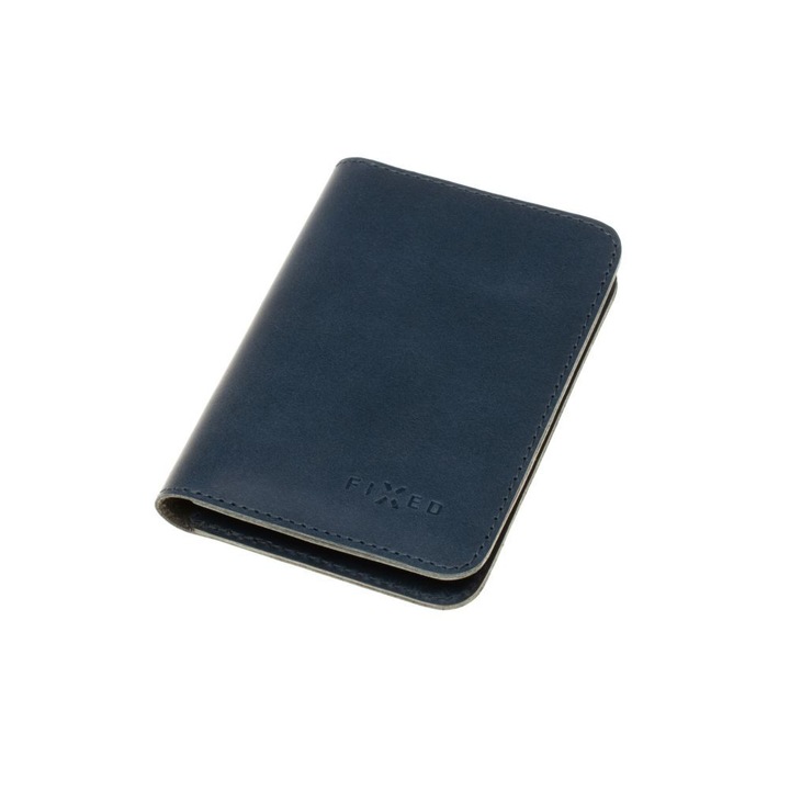 Portofel pentru barbati, Fixed, Piele, Albastru inchis