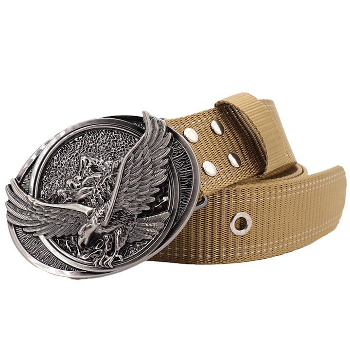 Мъжки колан Pufo Wild Eagle 3,8 х 123 см, бежов