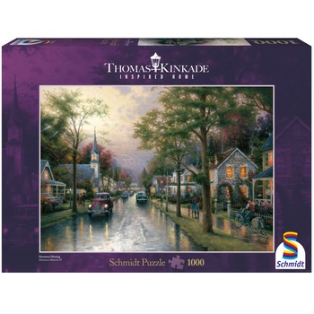 Puzzle Schmidt - Thomas Kinkade: Dimineata intr-un orasel, 1000 piese Puzzle Schmidt - Thomas Kinkade: Dimineata intr-un orasel, 1000 piese