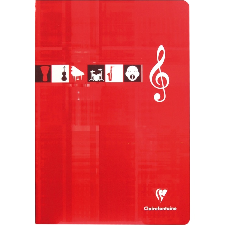 Caiet muzica Clairefontaine Metric, Rosu