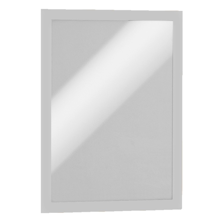 Suport afisare A4 Duraframe, cu rama autoadeziva, Argintiu