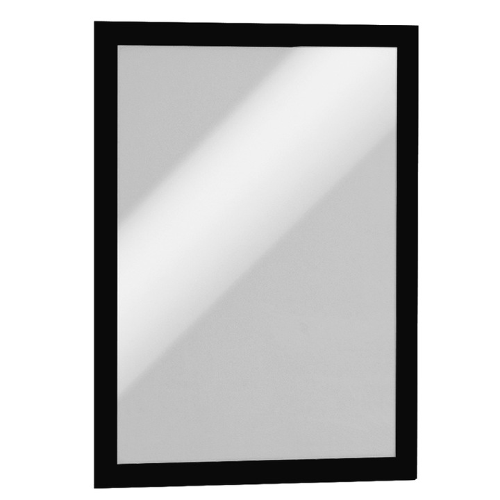Suport afisare A4 Duraframe, cu rama autoadeziva, Negru