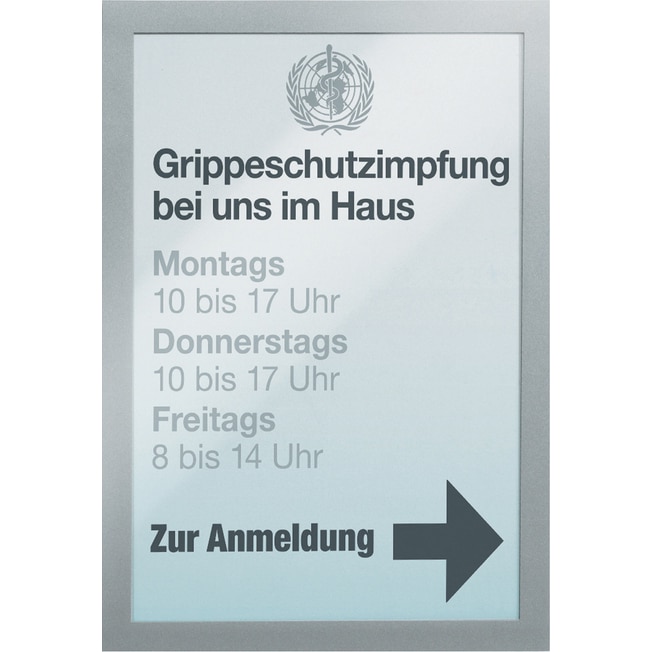 Suport afisare A4 Duraframe, cu rama magnetica, Argintiu