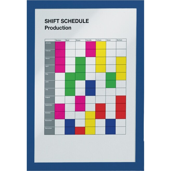 Suport afisare A4 Duraframe, cu rama magnetica, Albastru