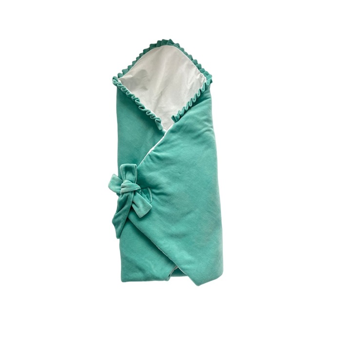 Pelenkázó alátét, türkiz, fehér, 80 x 80 cm