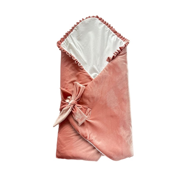 Pelenkázó betét, rózsaszín, fehér, 80 x 80 cm