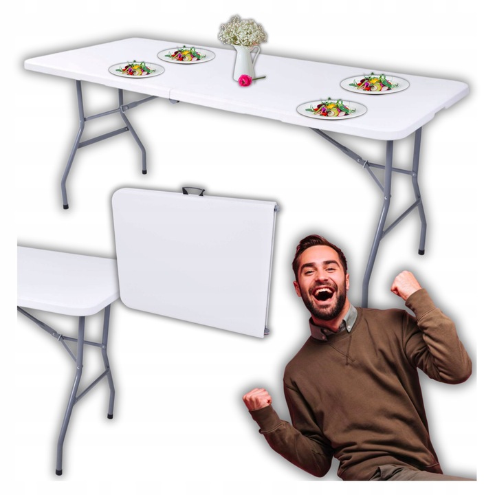 Masa Pliabila - 180 x 75 x 72 cm - Alb