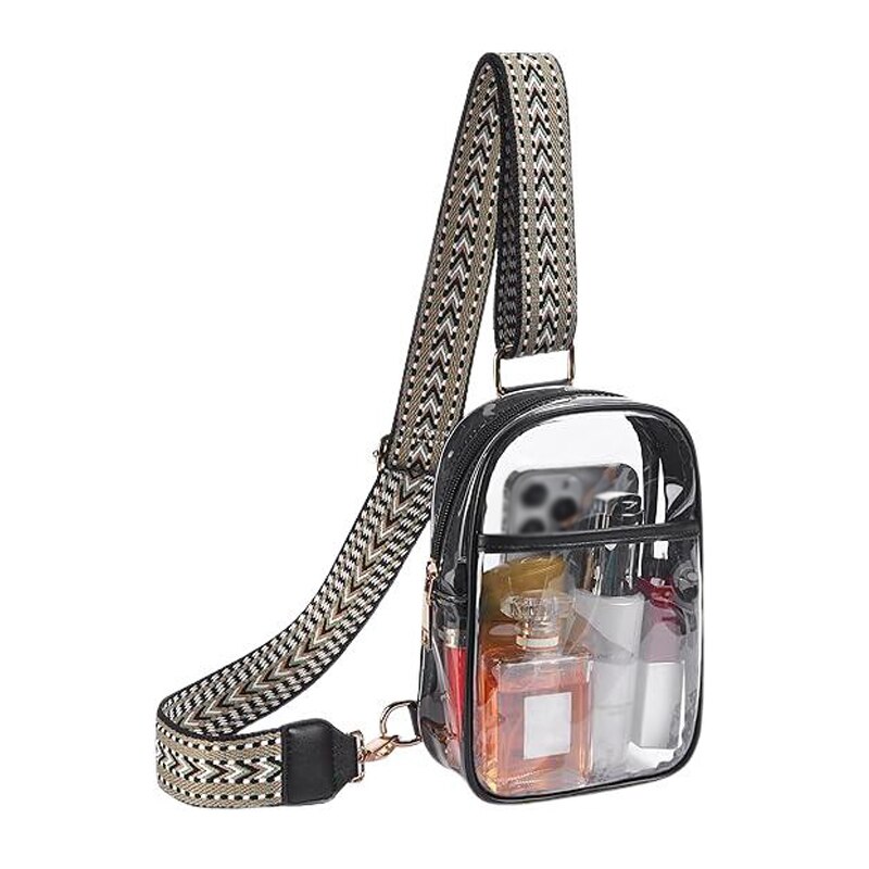 Geanta crossbody, Vaxiuja, Transparenta, Fermoar, Impermeabila
