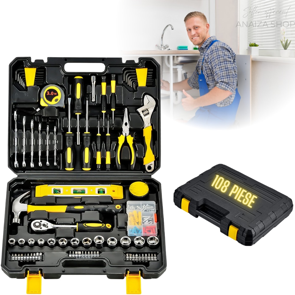 Set Scule Uz Casnic – 108 piese, Crome Vanadium Premium