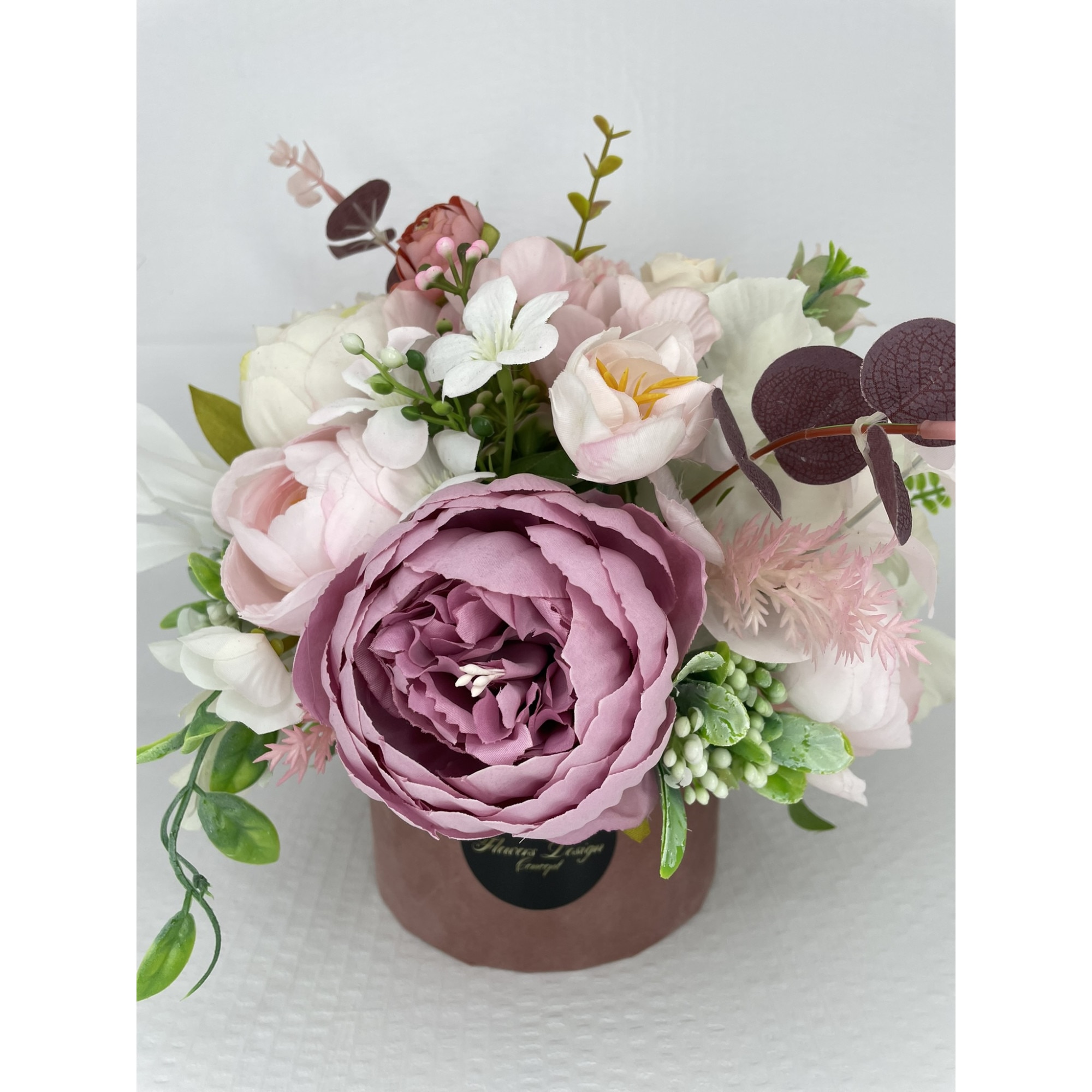 Aranjament cromatica alb roz, diametru 25-30cm - eMAG.ro