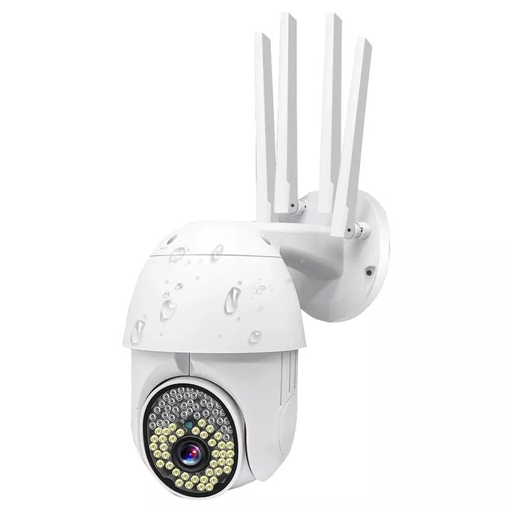 Camera De Supraveghere 360°, WIFI, 5MP 79LED, 4 Antene, IP66, Alarma, HD, Miromoto®