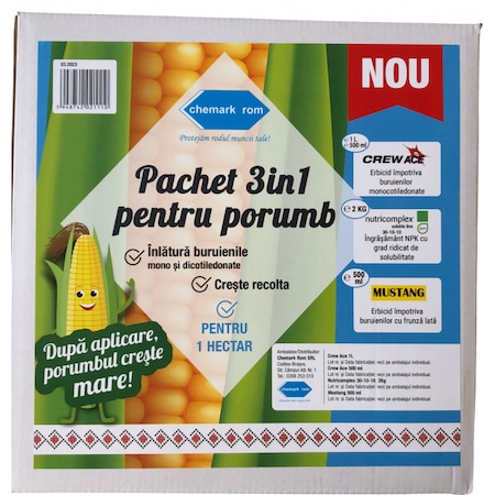 Pachet erbicidare si ingrasamant 3 in 1 pentru porumb, pentru 1 hectar