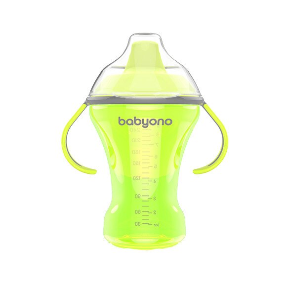 Canita anti-varsare Baby Ono cu tetina adaptor moale 260 ml Green
