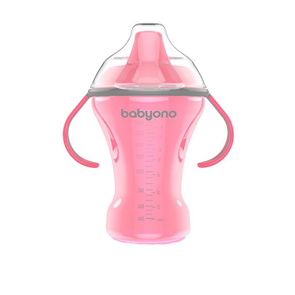 Canita anti-varsare cu tetina adaptor moale 260 ml Pink