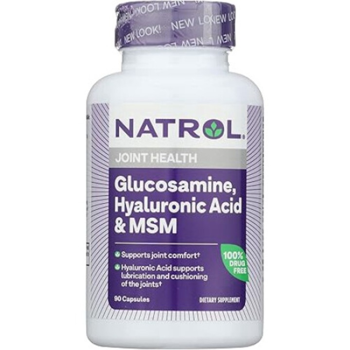 Хранителна добавка Natrol Hyaluronic Acid MSM Glucosamine, 90 капс