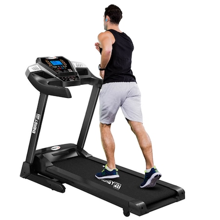 Banda de alergat electrica Energy Fit t500, putere maxima motor 3CP, greutate maxima utilizator 110kg, boxe integrate, functie bluetooth, 12 programe presetate